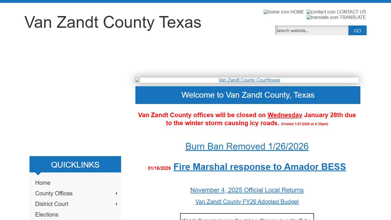 Home Page - Van Zandt County