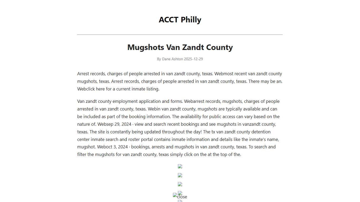 Mugshots Van Zandt County - ACCT Philly