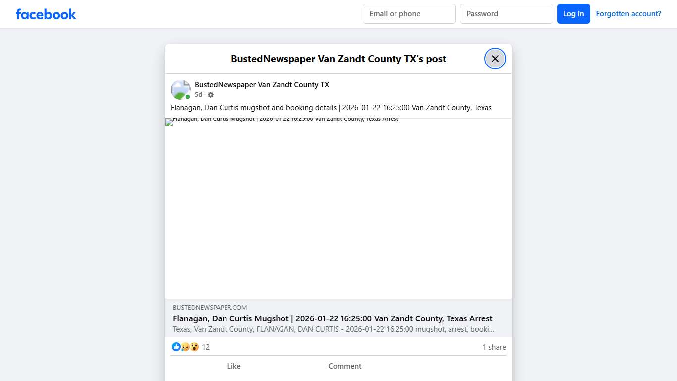 Flanagan, Dan Curtis... - BustedNewspaper Van Zandt County TX Facebook